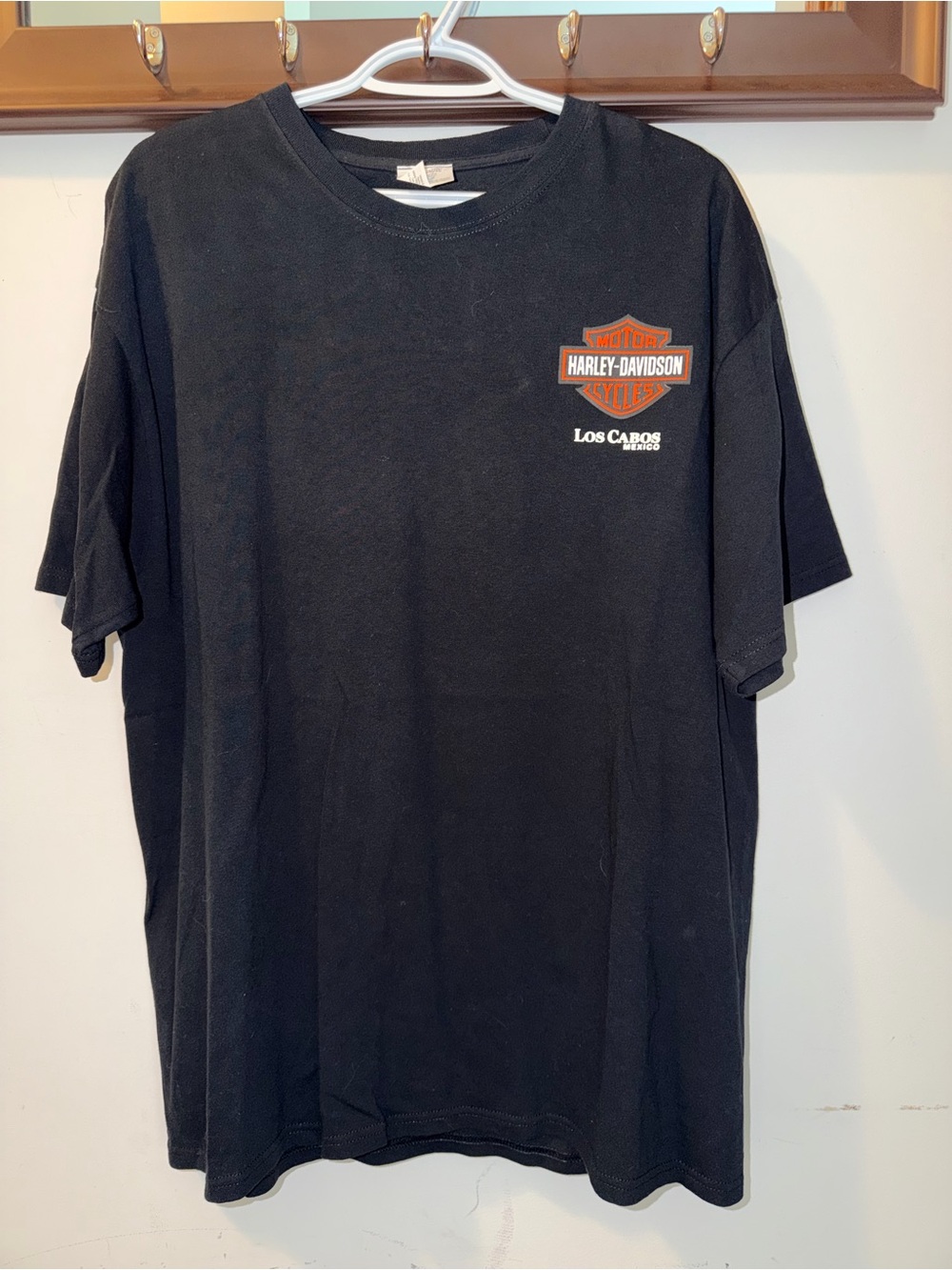 Harley-Davidson Black Tee with Orange Logo Size Large